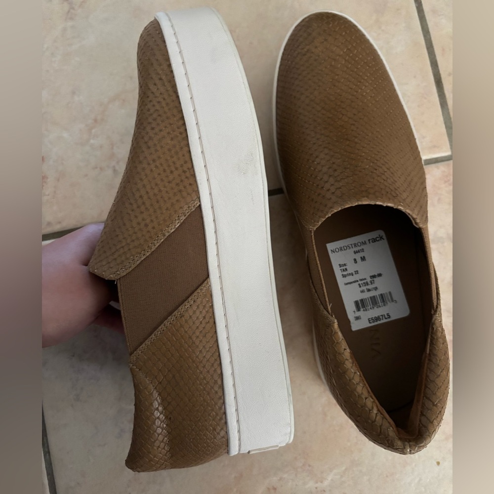 Vince Tan Platform Slip-On Shoes